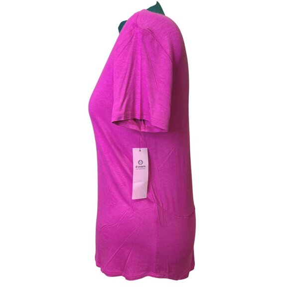 Womens Short Sleeve T-shirt By Mono B Size Large Bright Pink NWT - Picture 4 of 12